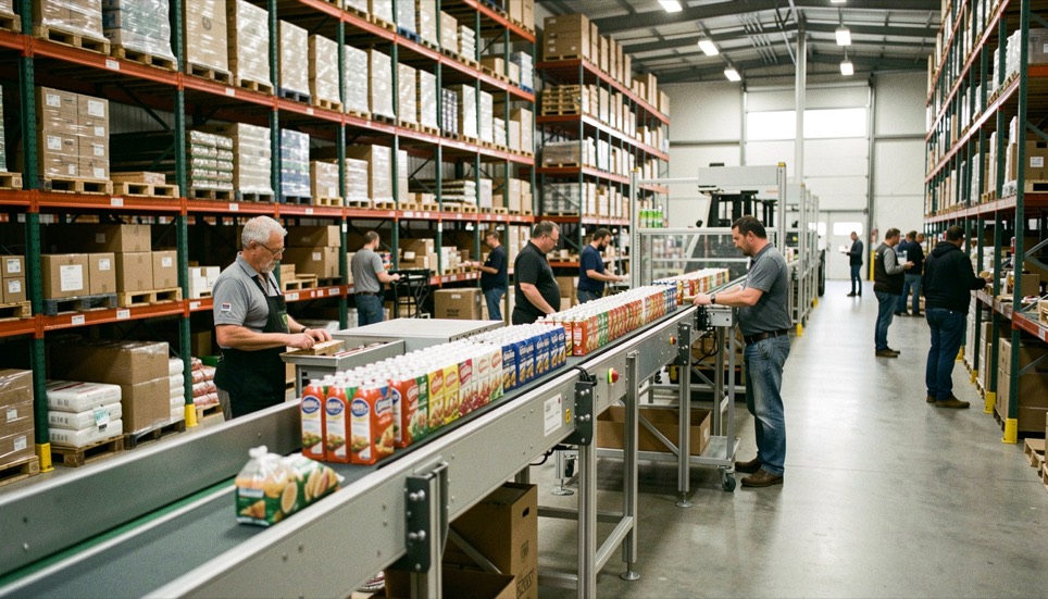 Select the right conveyor system for your product flow: editorial warehouse photograph